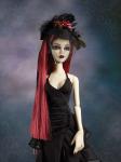 Wilde Imagination - Evangeline Ghastly - Evening Rose Hat & Wig Set
